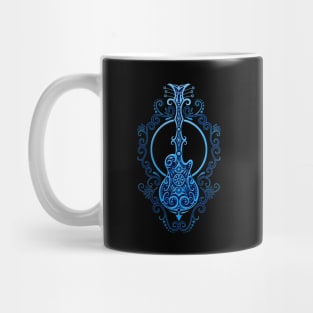 Intricate Blue Electric Guitar Design Mug